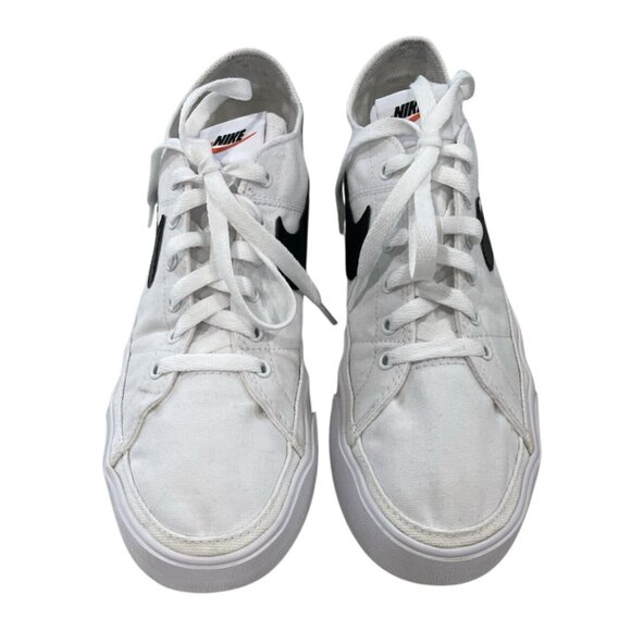 Nike Court Legacy Canvas Shoes Womens Size 9 White Black Athletic Sneakers Low - Picture 2 of 9